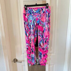 Lilly Pulitzer Luxletic Caille Weekender Leggings Multi Free Spirit Pink Sz Med